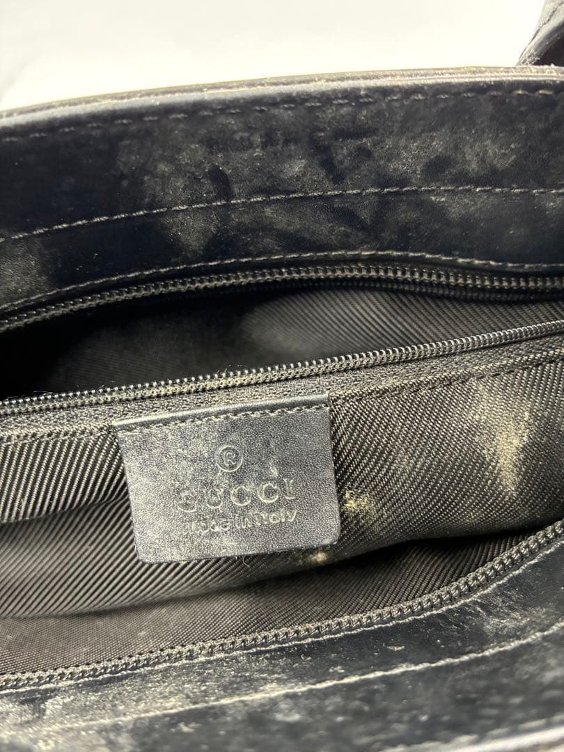 GGキャンバス×レザー　ハンドバッグA4収納可