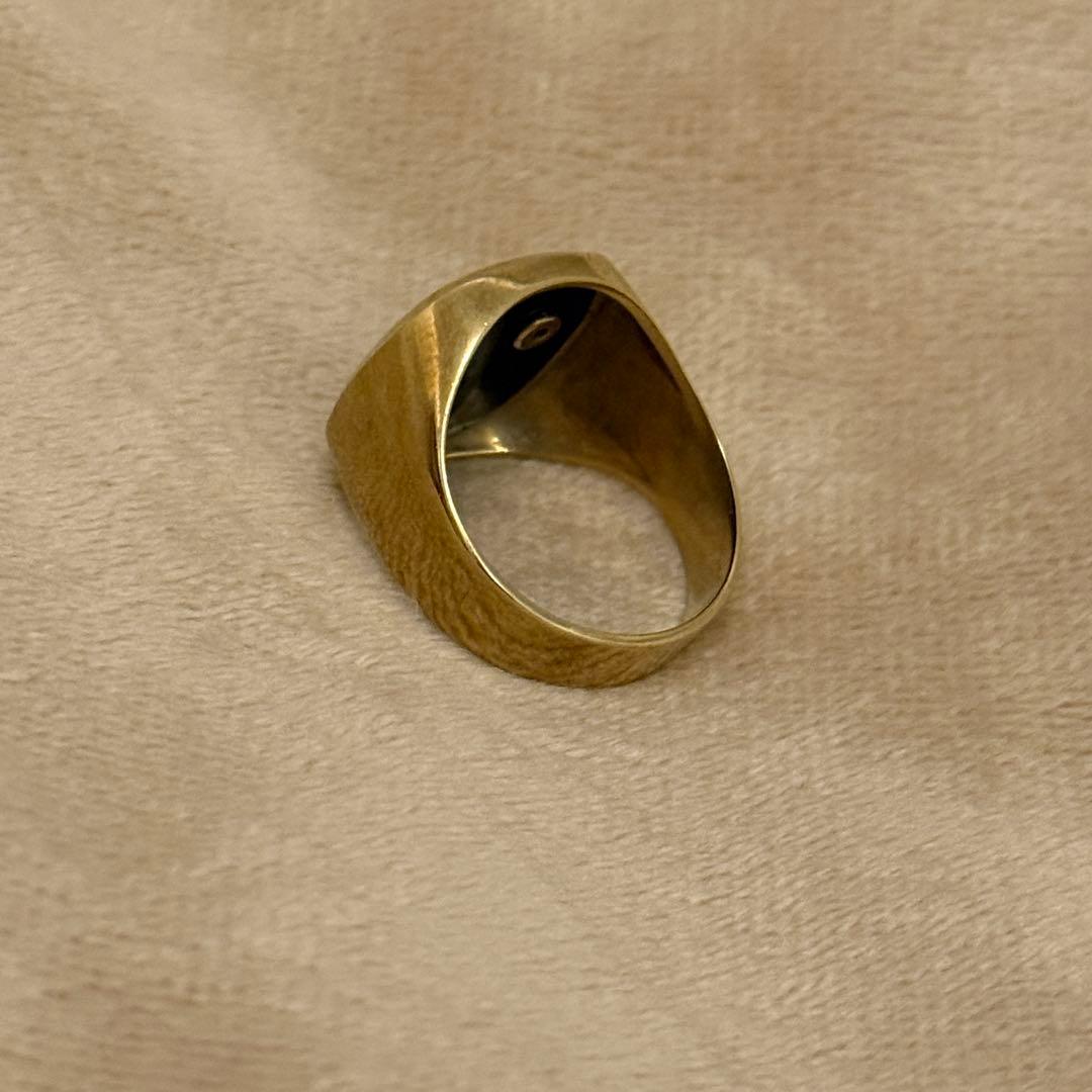 333刻印ゴールドオニキスダイヤモンドリング　ストリートHIPHOP21〜22号