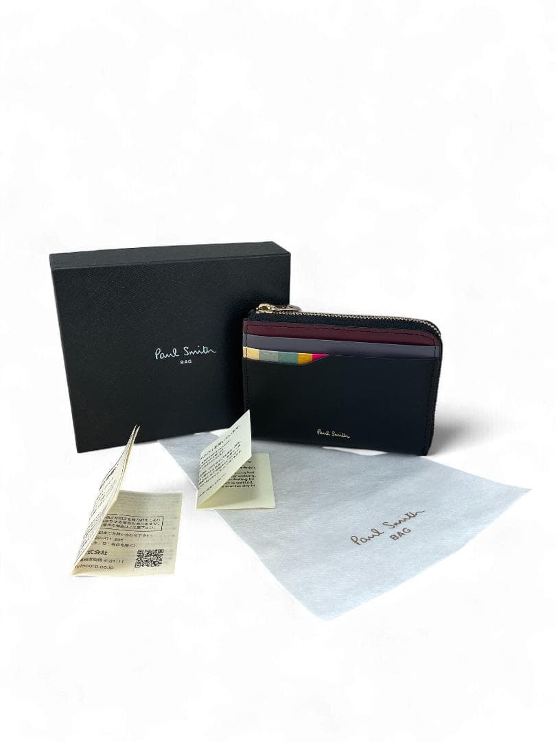 【新品】ポールスミス 財布 小銭入れ 男女共用 L字ファスナー 本革 ブラック