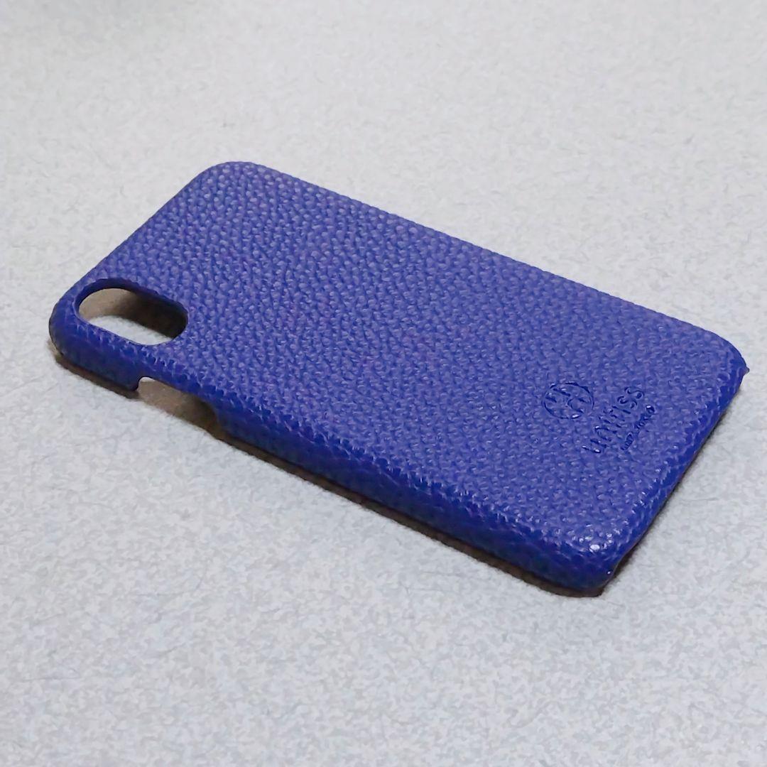 ⭐️iPhone XR ケース 対応 薄型 軽量 フェイクレザーネイビー