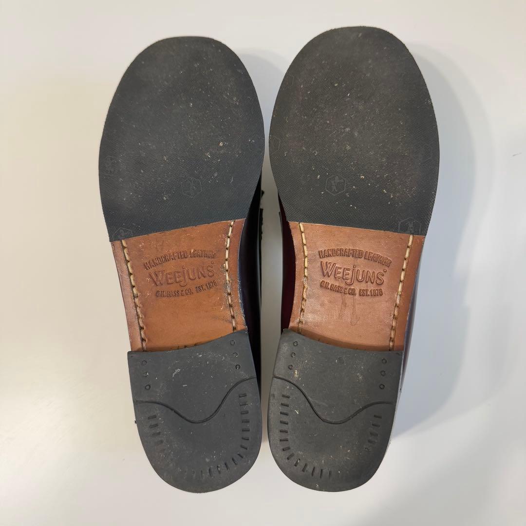 希少 G.H.BASS Weejunsリボン ローファー 24cm バーガンディ
