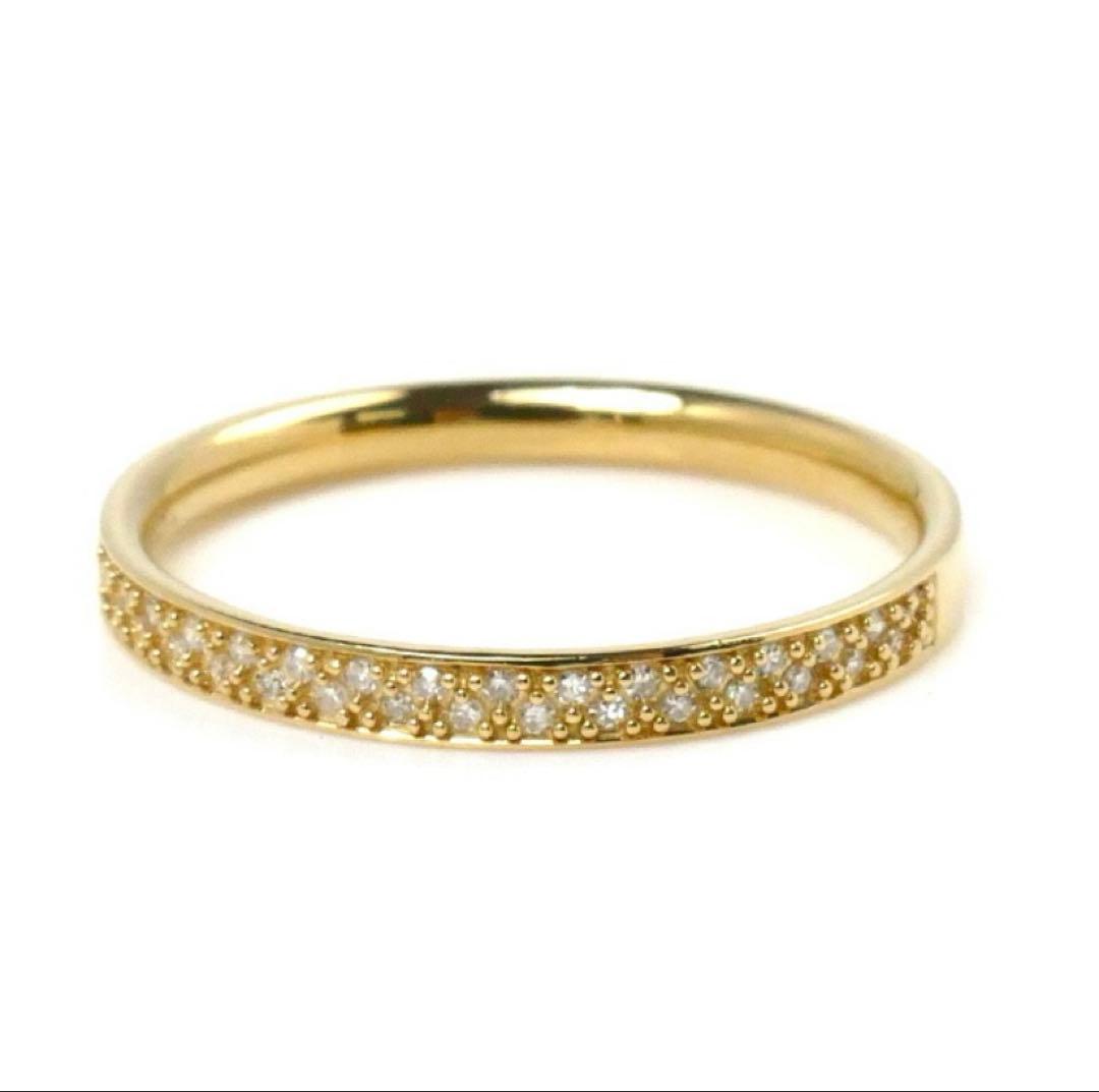 アガット agete K18 マイクロセッティングリング 9号