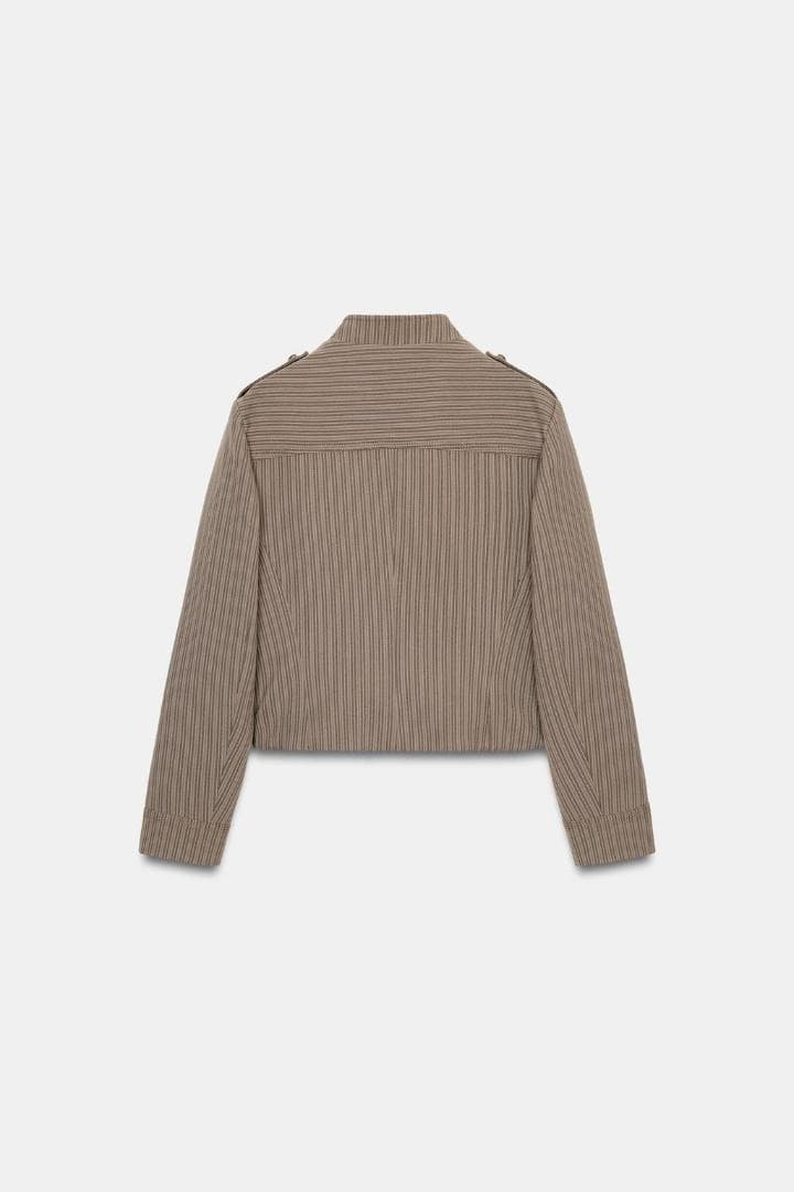 【ZARA】 ストライプ柄フィットブレザー M