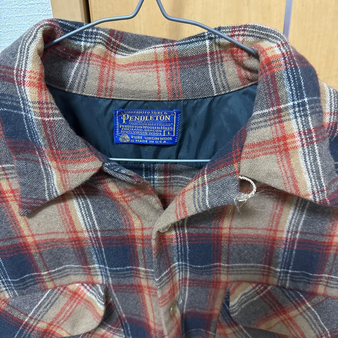 は*)様 Pendleton チェック柄ネルシャツ Lサイズ　ヴィンテージ