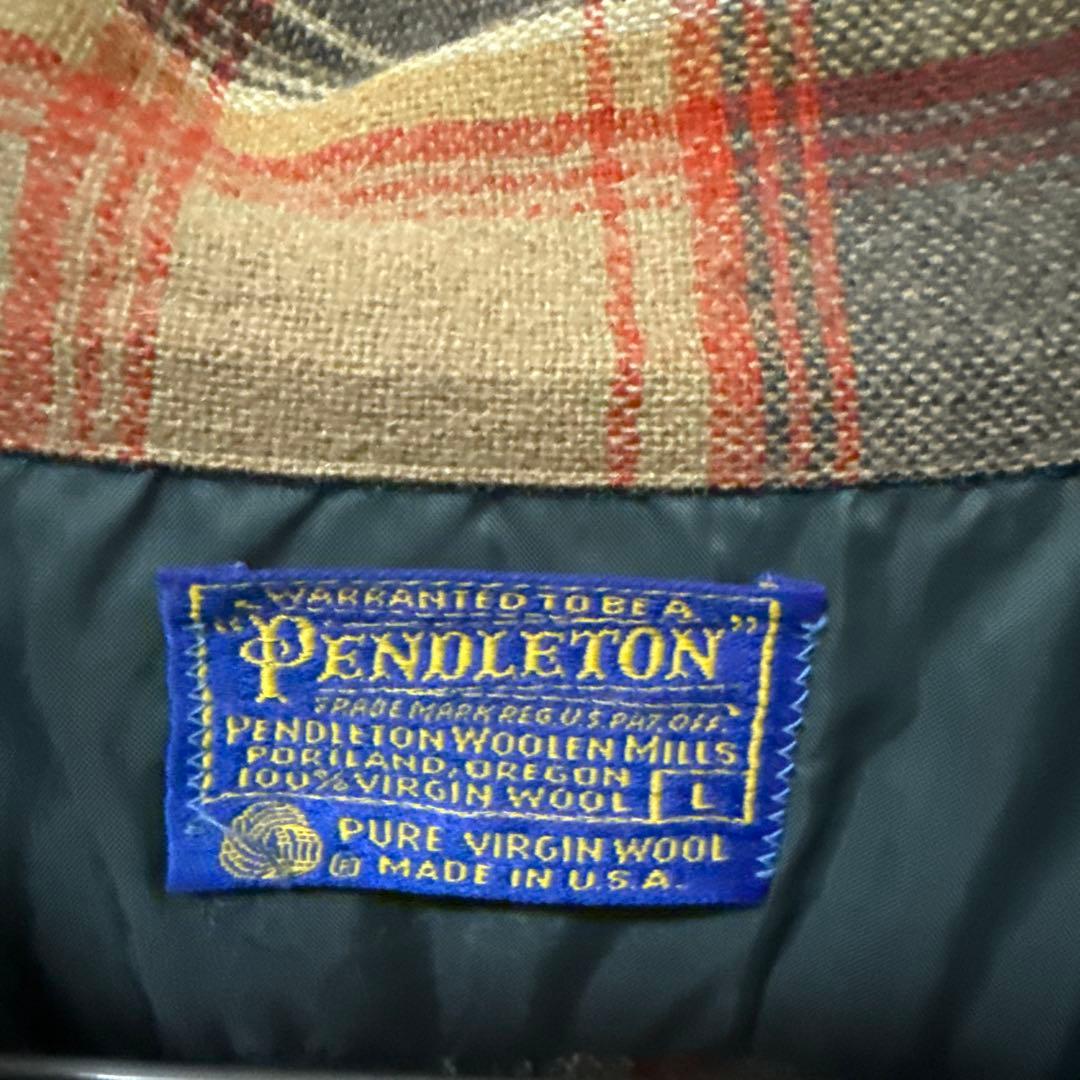 は*)様 Pendleton チェック柄ネルシャツ Lサイズ　ヴィンテージ