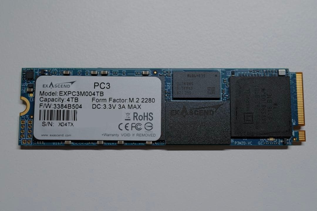 内蔵型SSD EXASCEND EXPC3M004TB M.2 4TB SSD M2 4T