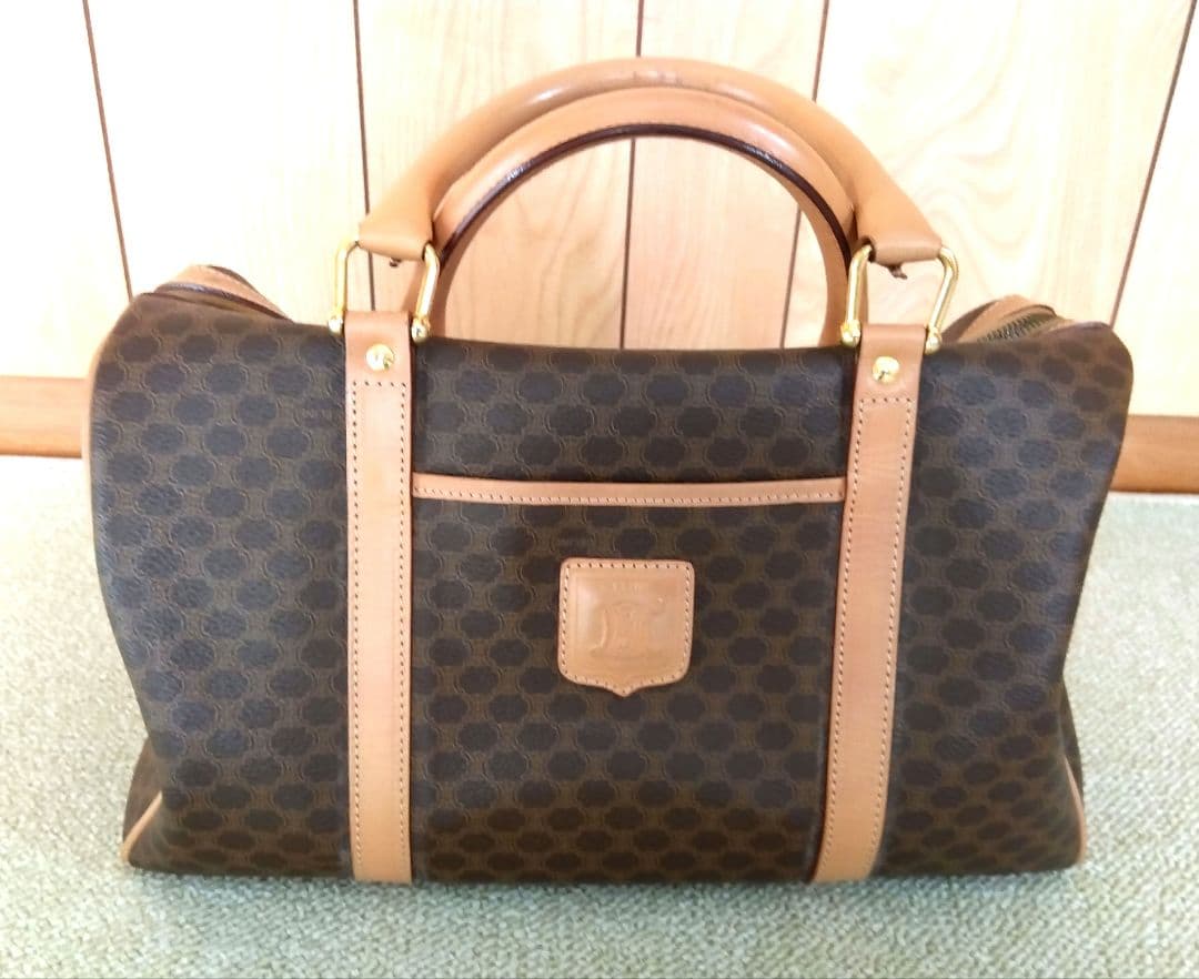 CELINE マカダム柄　ボストンバッグ　※比較的きれいなお品かと思います！