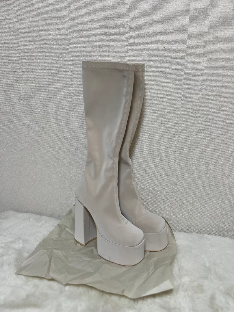 Darich ダーリッチ ウルトラストレッチレザーロングブーツ S アイボリー