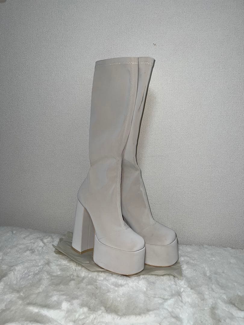 Darich ダーリッチ ウルトラストレッチレザーロングブーツ S アイボリー