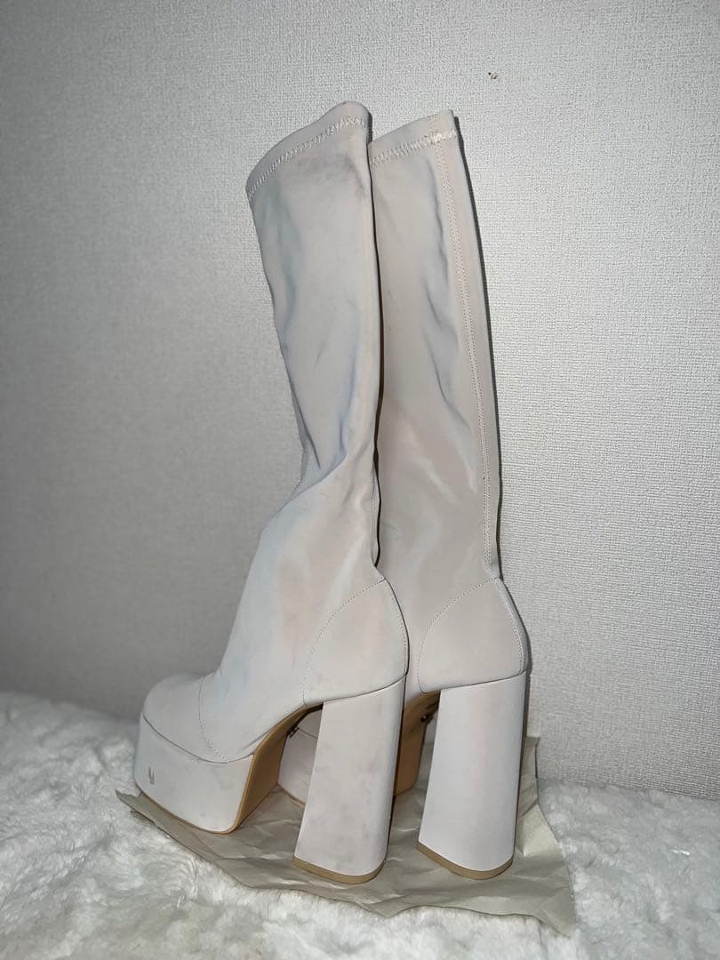 Darich ダーリッチ ウルトラストレッチレザーロングブーツ S アイボリー