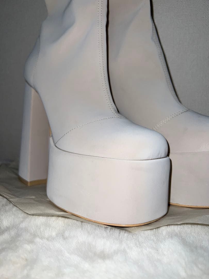 Darich ダーリッチ ウルトラストレッチレザーロングブーツ S アイボリー