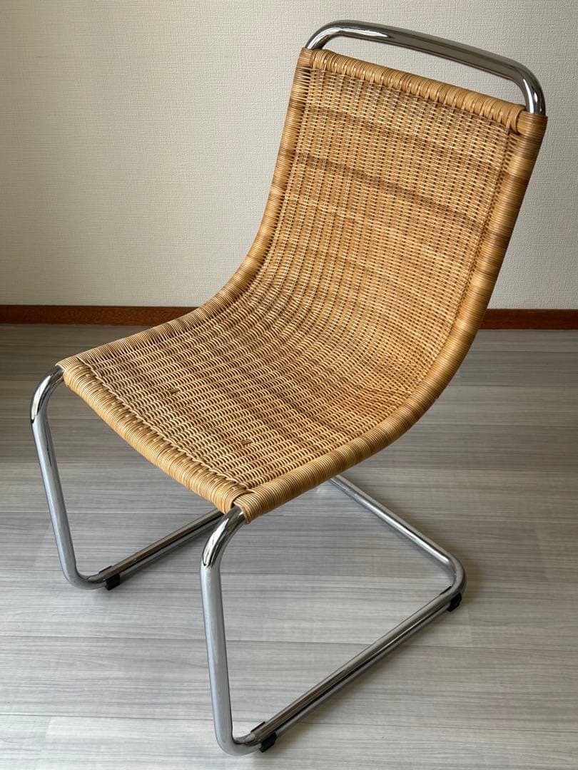 ヴィンテージ　カンチレバーチェア　籐　ラタン　スチール　椅子