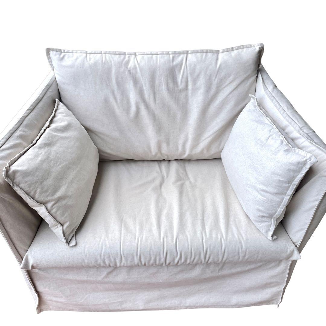 【廃盤品】 ikea イケア バックセーレン 1.5人掛 ナチュラル ホワイト