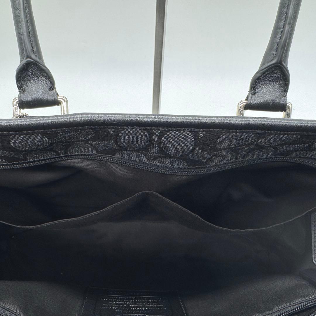 【極美品】コーチ 2way トートバッグ 大容量 ビジネス レザー ブラック