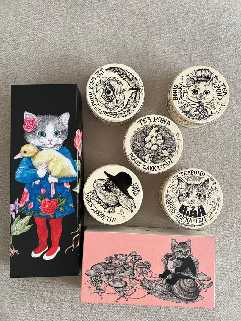 ヒグチユウコ　紅茶缶　ギフトボックス入り　ボリス　こはる　ひとつめ　おはなちゃん