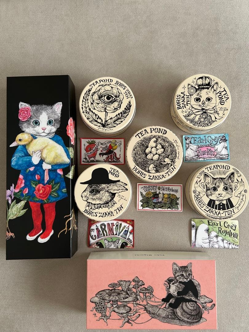 ヒグチユウコ　紅茶缶　ギフトボックス入り　ボリス　こはる　ひとつめ　おはなちゃん