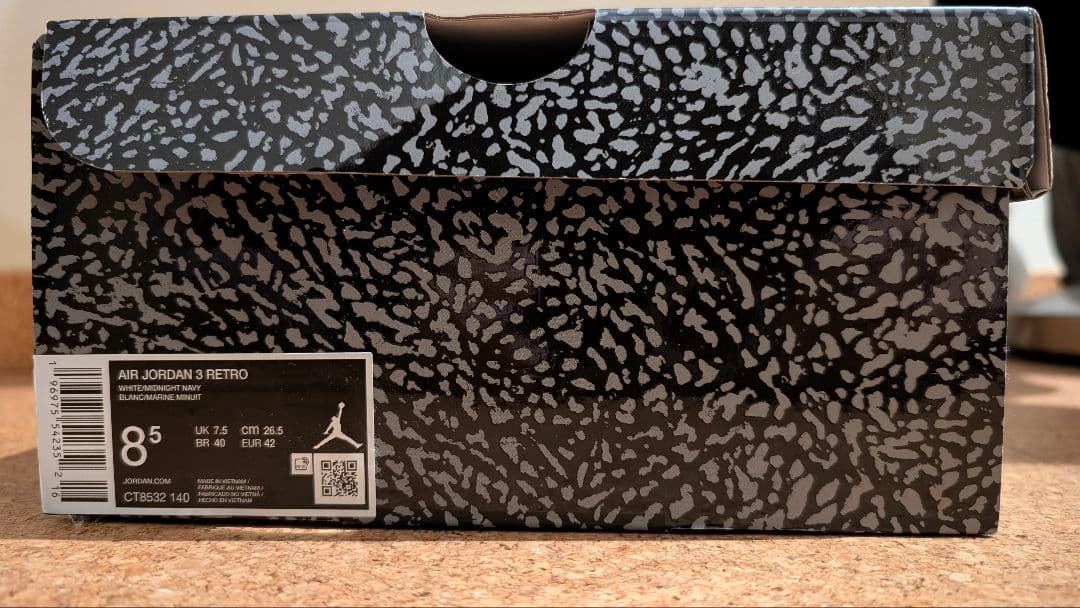 Air Jordan 3 MIDNIGHT NAVY/ミッドナイトネイビー