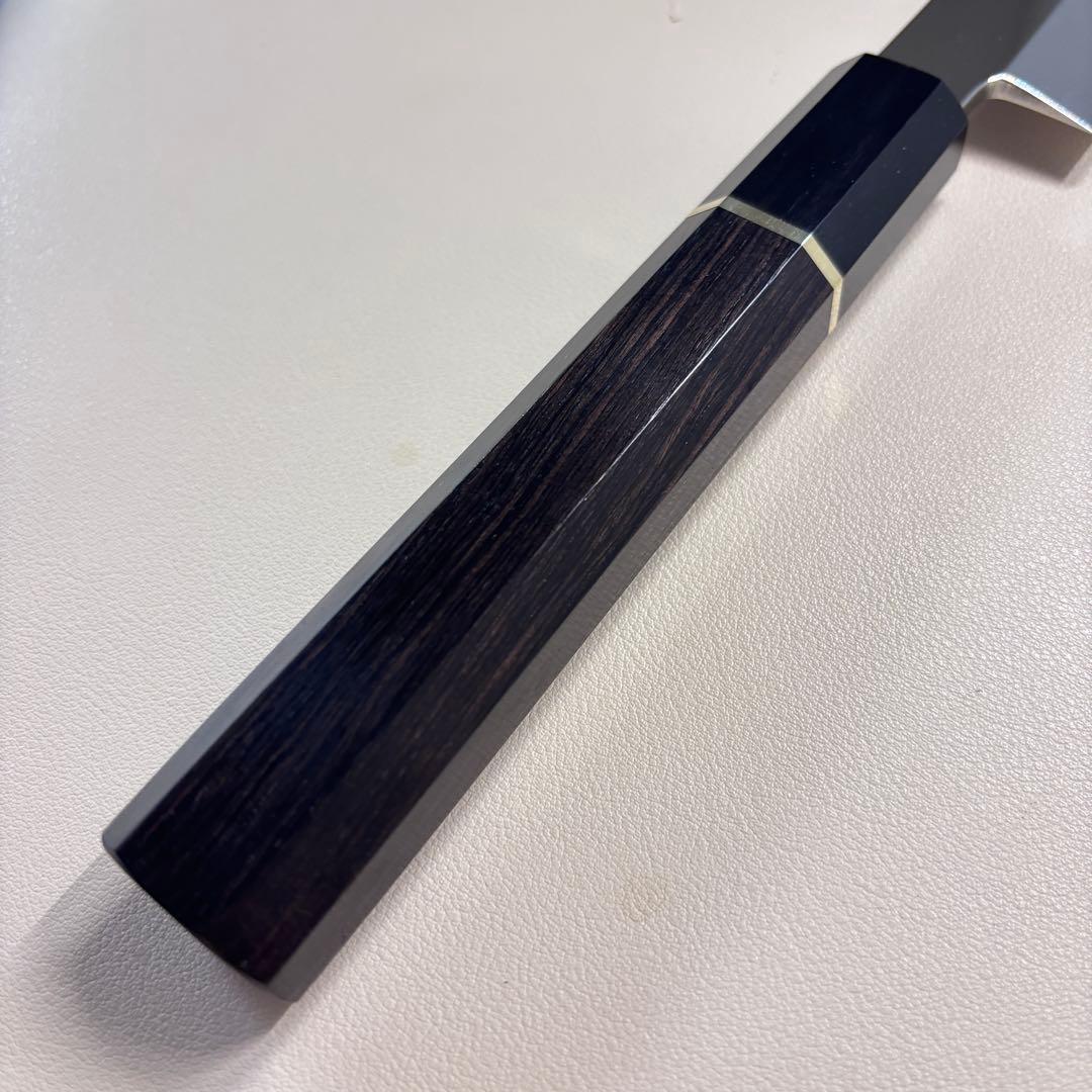 270mm 切付柳刃包丁 鏡面　黒檀黒水牛八角柄 刺身包丁 【全鋼】'ᗤ