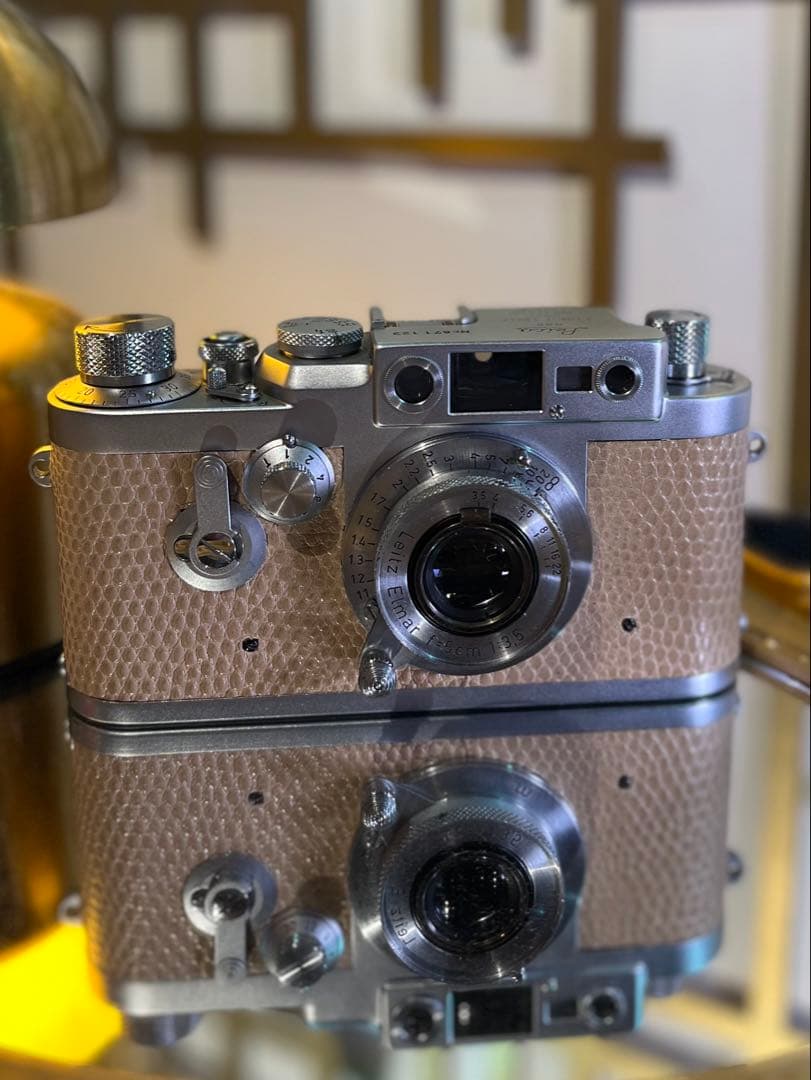 Leica ⅢG 本革リザード張替 レンズElmar 50mm f3.5