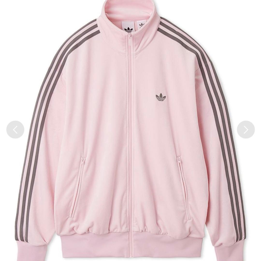 adidas SNIDEL ファイヤーバードトラックジャケットベロア pink