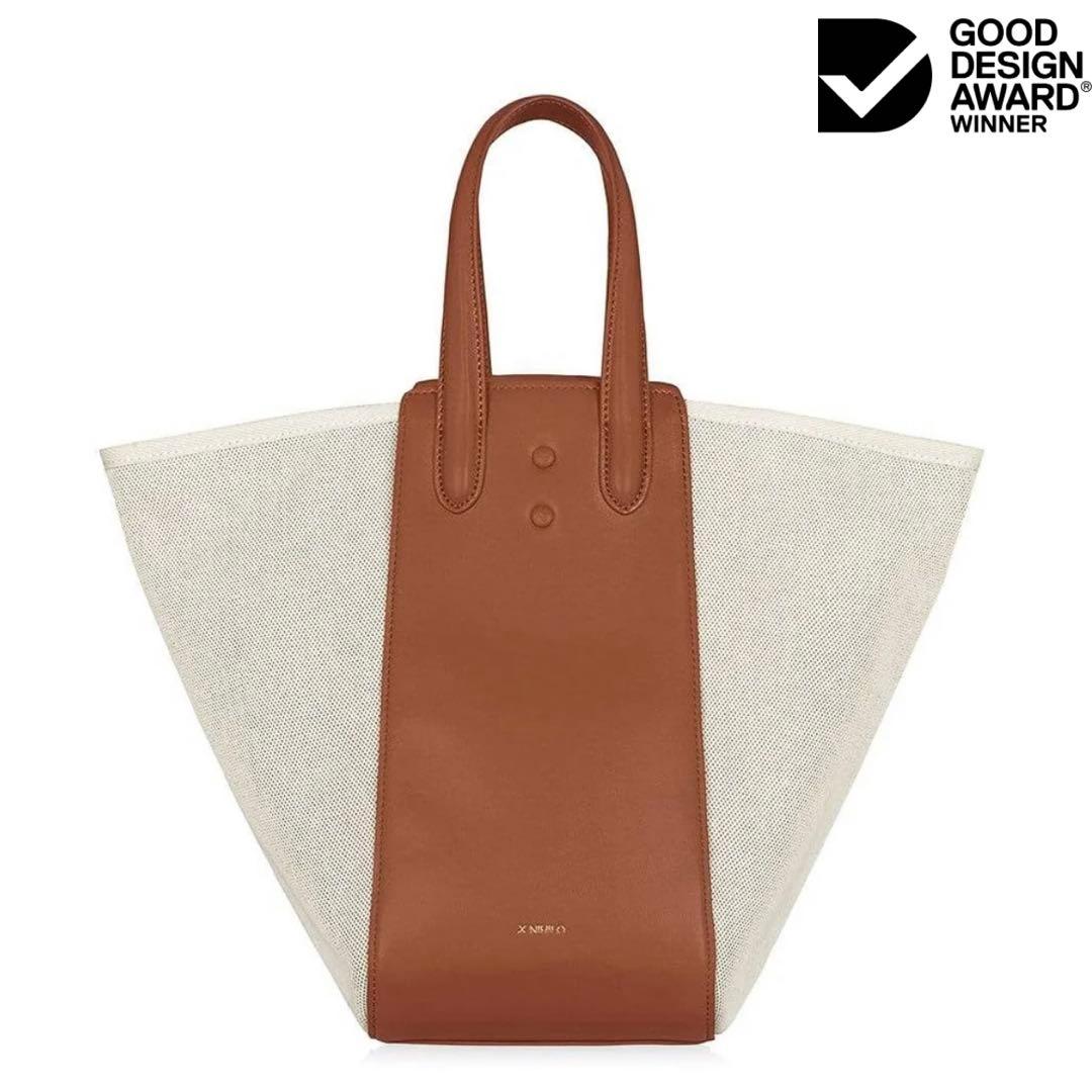 XNIHILO ハンドバッグ ショルダーバッグ コットンキャンバス ナッパレザー