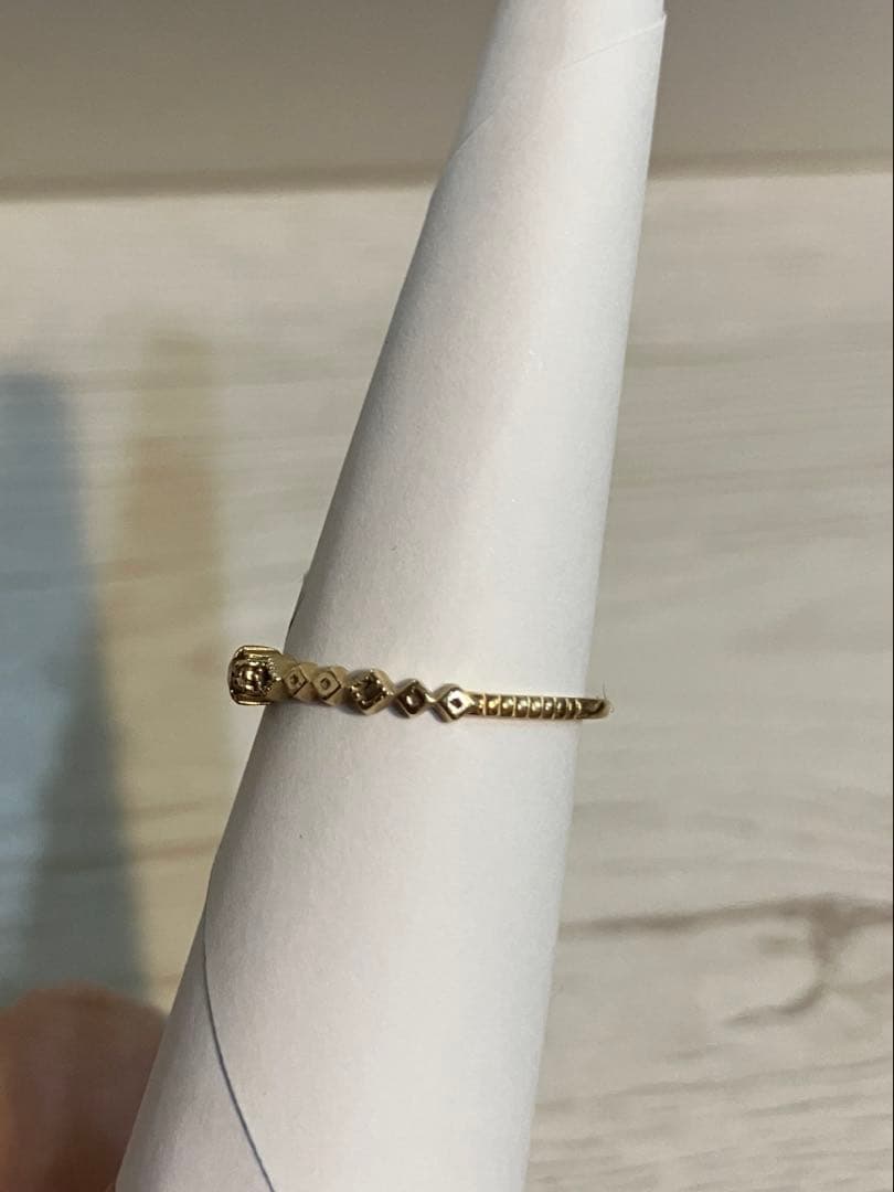 ete イエローゴールドダイヤリング エテ K10 9号 0.03カラット