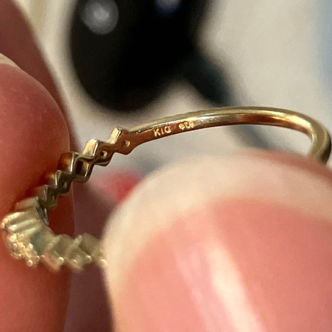 ete イエローゴールドダイヤリング エテ K10 9号 0.03カラット