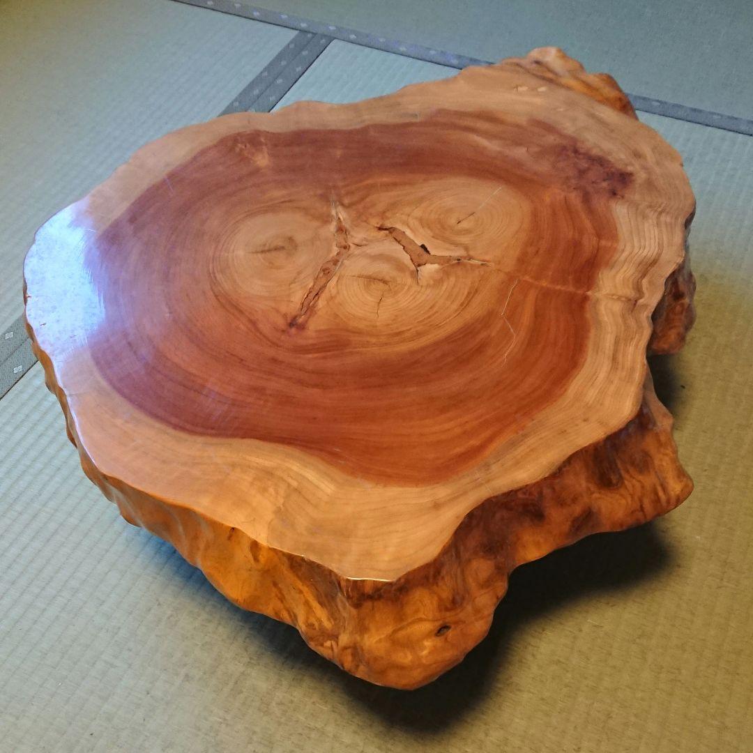 ケヤキ座卓 ② 一点物 光沢と木目が美しいちゃぶ台 床の間 盆栽飾り台 和室 @