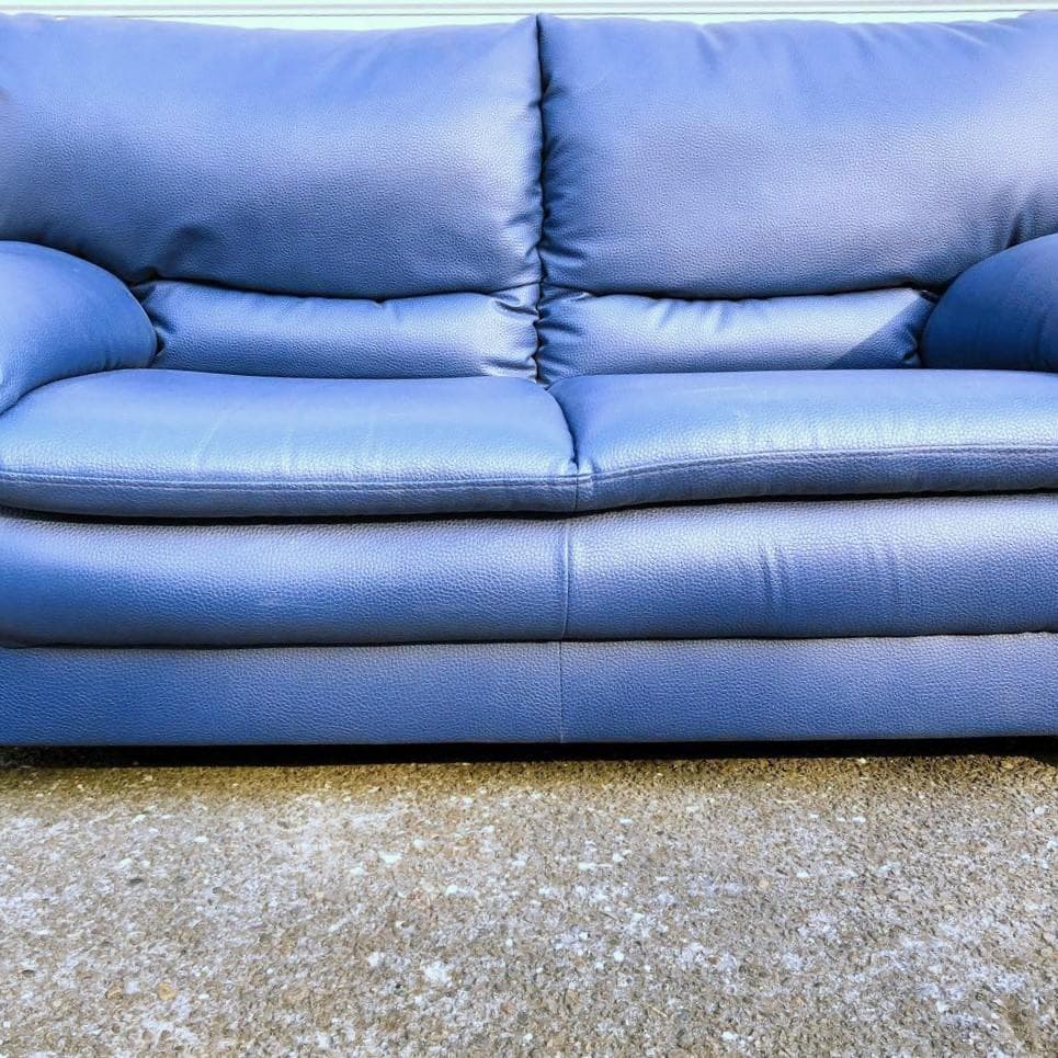 ☆レザー ネイビー 2人掛け ソファ