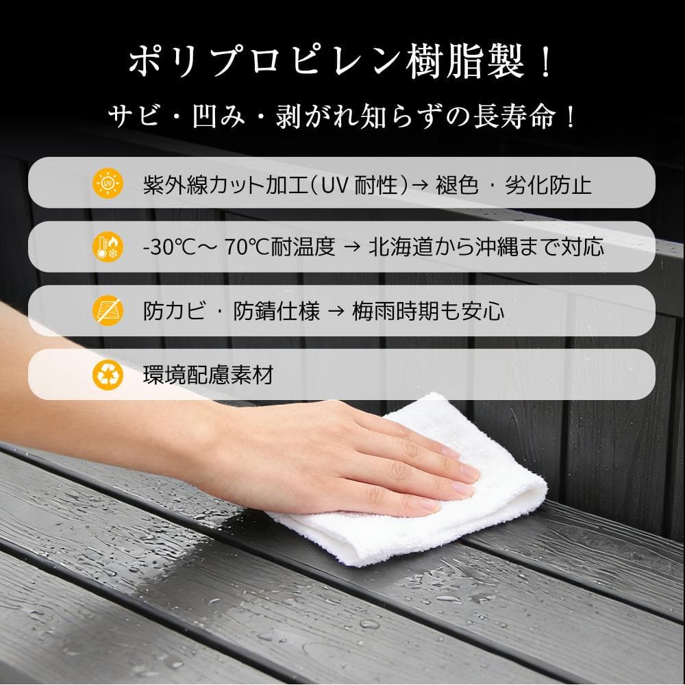 屋外収納ボックス 踏み台タイプ 組み立て簡単　樹脂製　木目調
