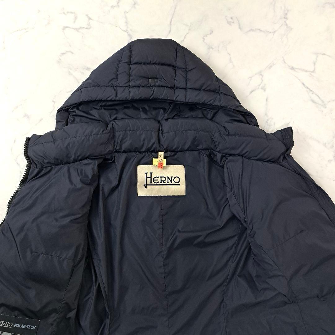 クリーニング済み★HERNO ヘルノ 高機能 ポーラテック ダウンコート 44