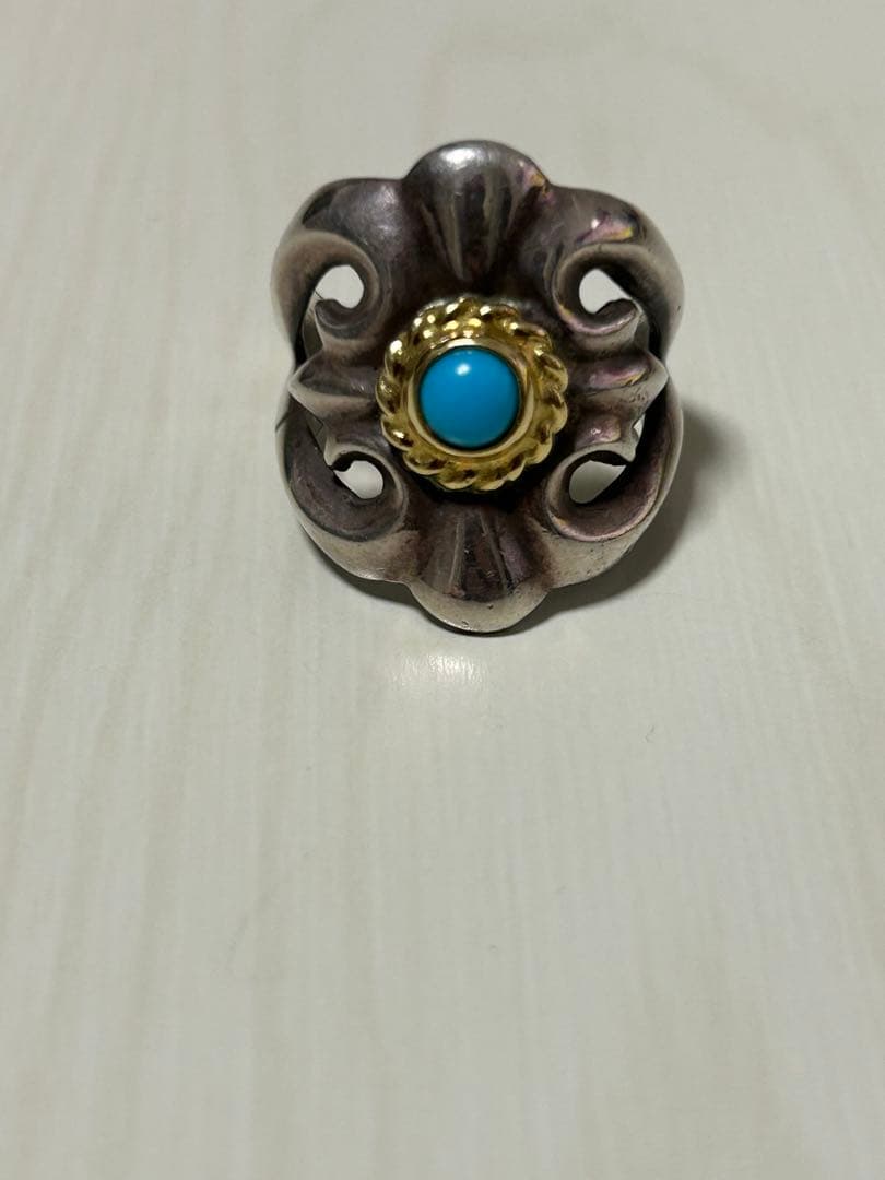 ゴローズ　金縄ターコイズ付キャストリング