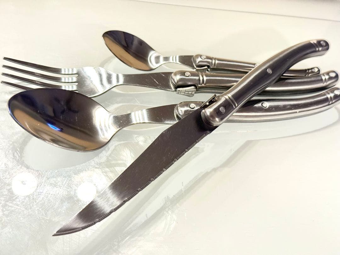 Laguiole ステンレススチール カトラリーセット 木箱付き