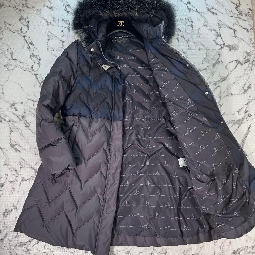 ジャンルイシェイル　ダウンコート　フォックスファー　キルティング　2way