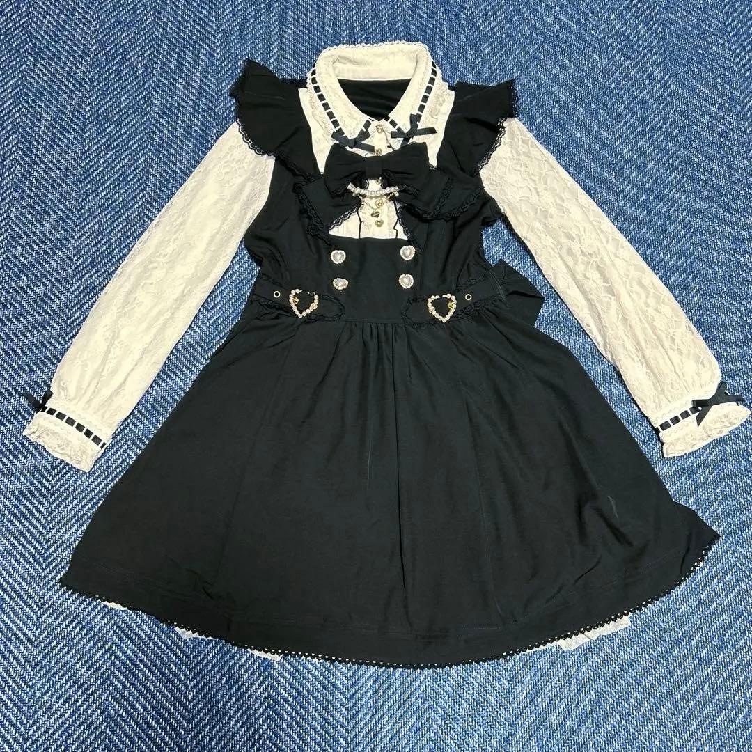 値下げ⭕️ 正規品 LIZLISA ダブルハートラッフルワンピース