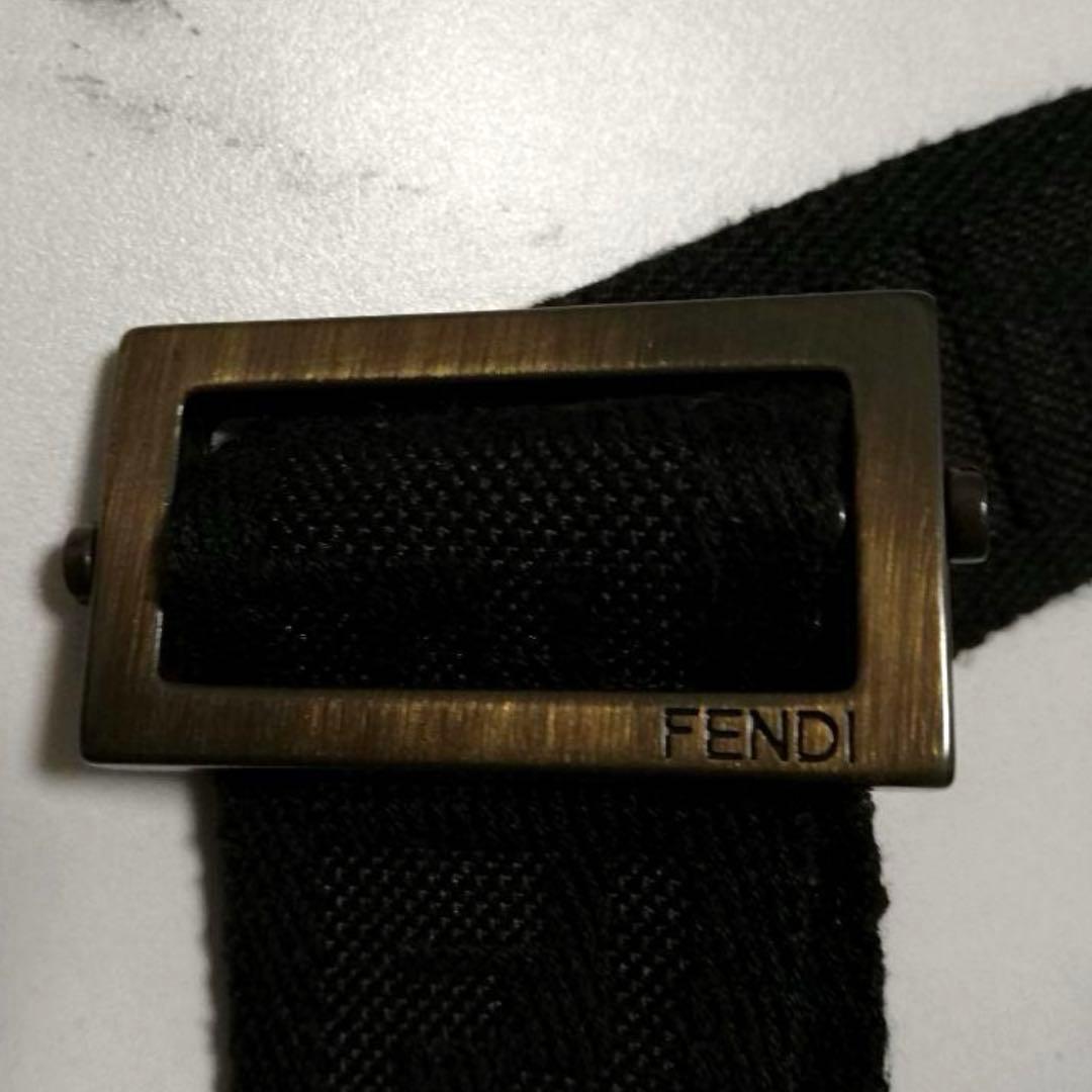 FENDI✨希少　ボディバッグ 黒　ウエストバッグ　ズッカ　マジックテープ　ミニ