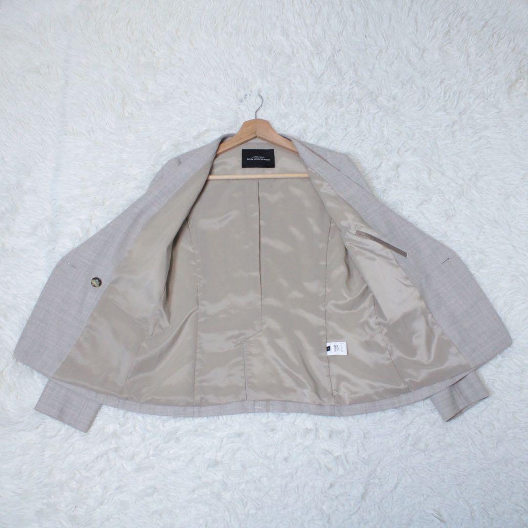 極美品 GLR サキソニー ノーラペル ダブル ジャケット セットアップ 40