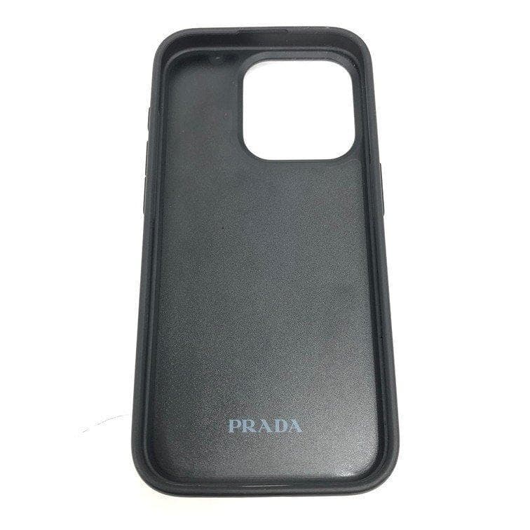 ✨プラダ iPhoneケース 14Pro プロ 三角ロゴ サフィアーノ レザー黒
