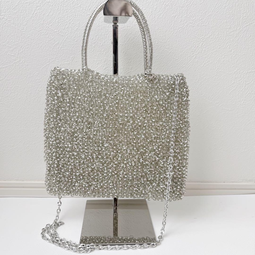 美品　アンテプリマ　スタンダード　スクエア　ミディアム　シルバー　チェーン付き