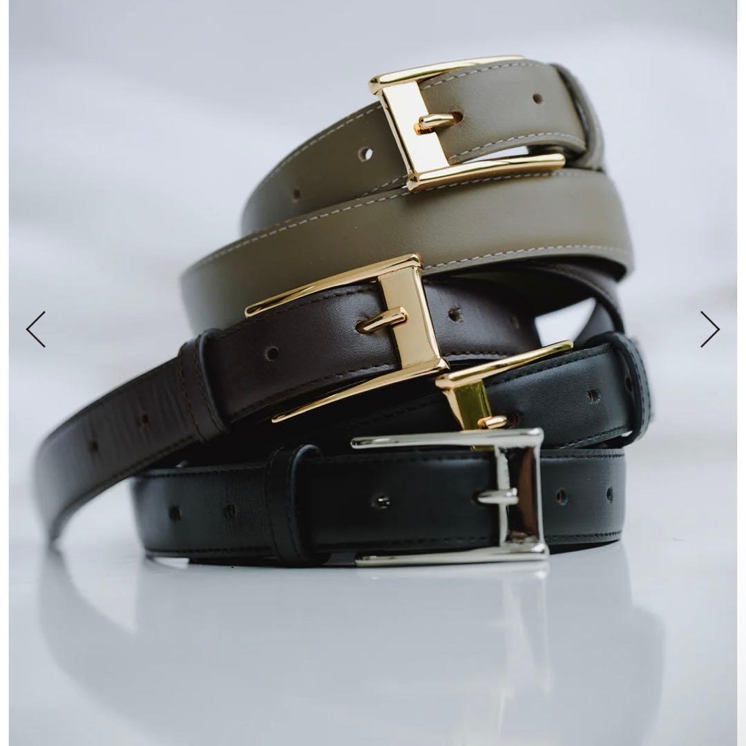 アニュアンス スクエアバックルベルト BLACK SILVER