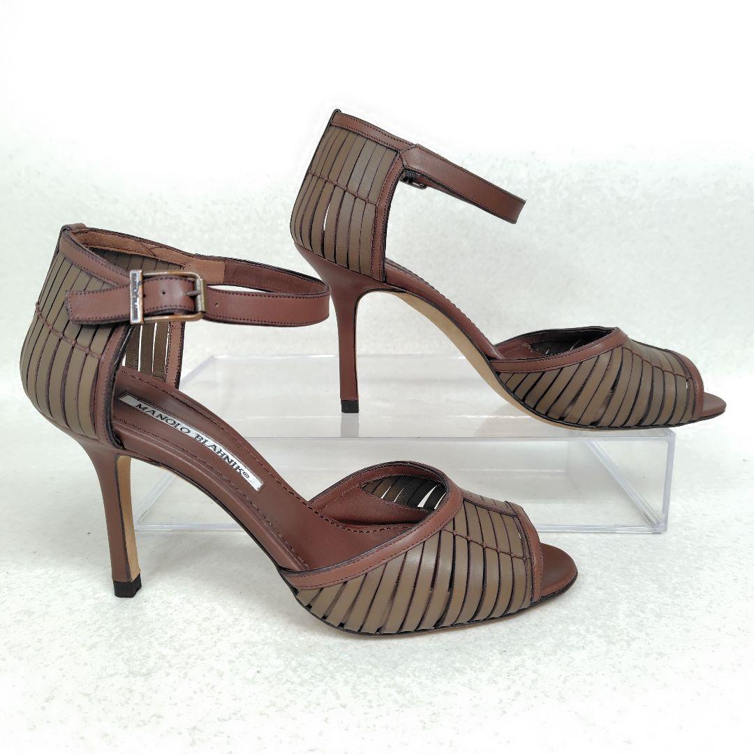 ★美品★マノロブラニク パンプス 23.5cm サンダル ウィーブ ピンヒール