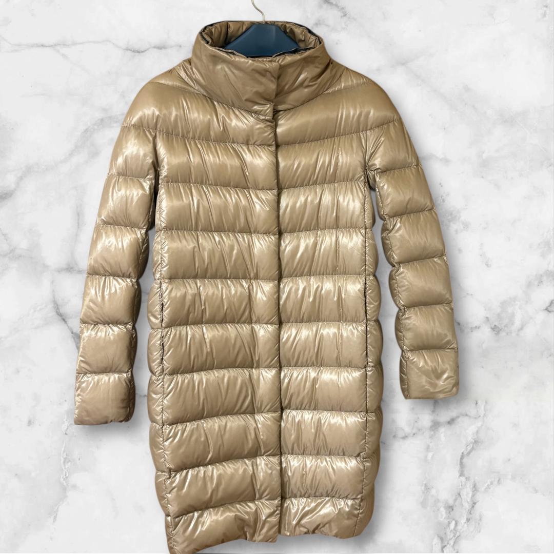 蠍*座様 難あり美品 HERNO ヘルノ DORA ダウンコート 42 ベージュ