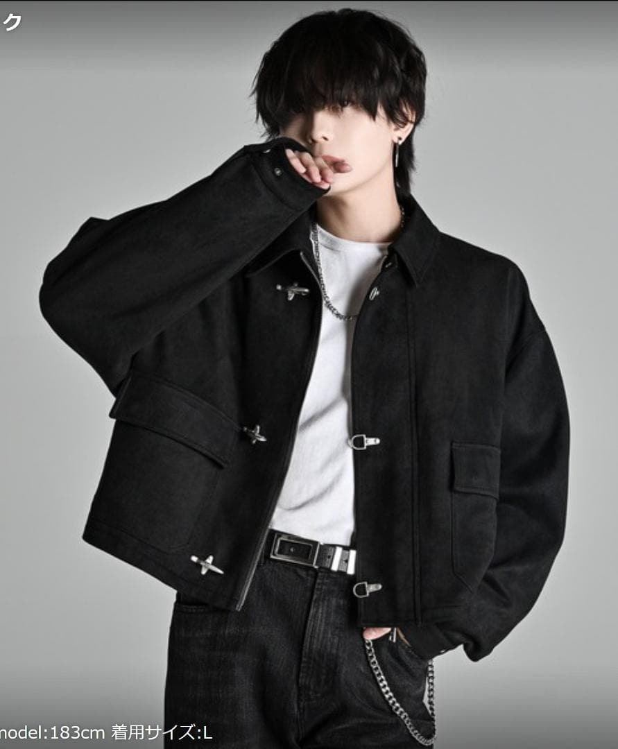 【ADRER　最新作即完黒L 】ファイヤーマンフックショートブルゾン