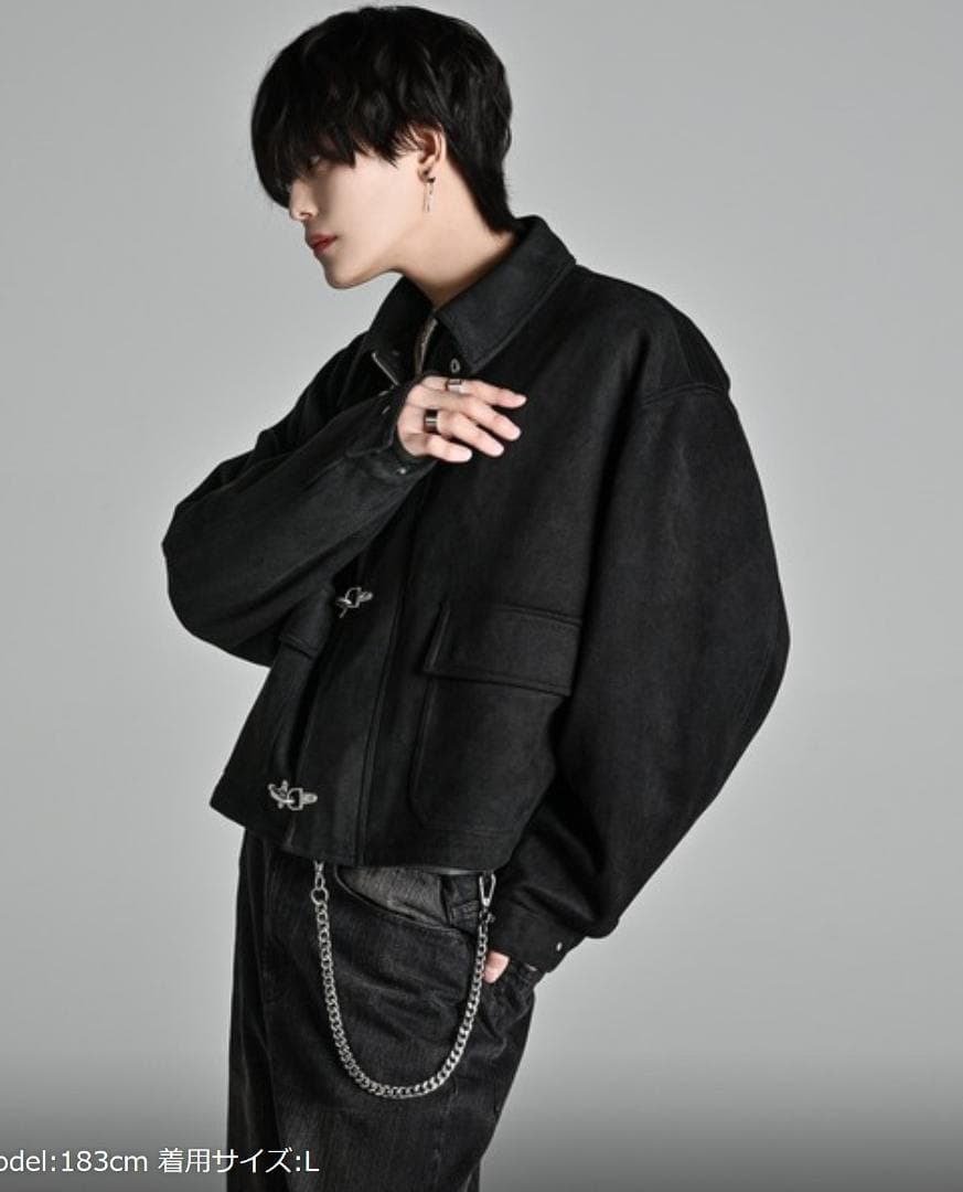 【ADRER　最新作即完黒L 】ファイヤーマンフックショートブルゾン