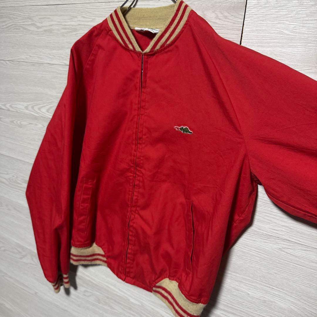 希少 80s Sears 恐竜刺繍 短丈 ブルゾン スウィングトップ 赤 XL