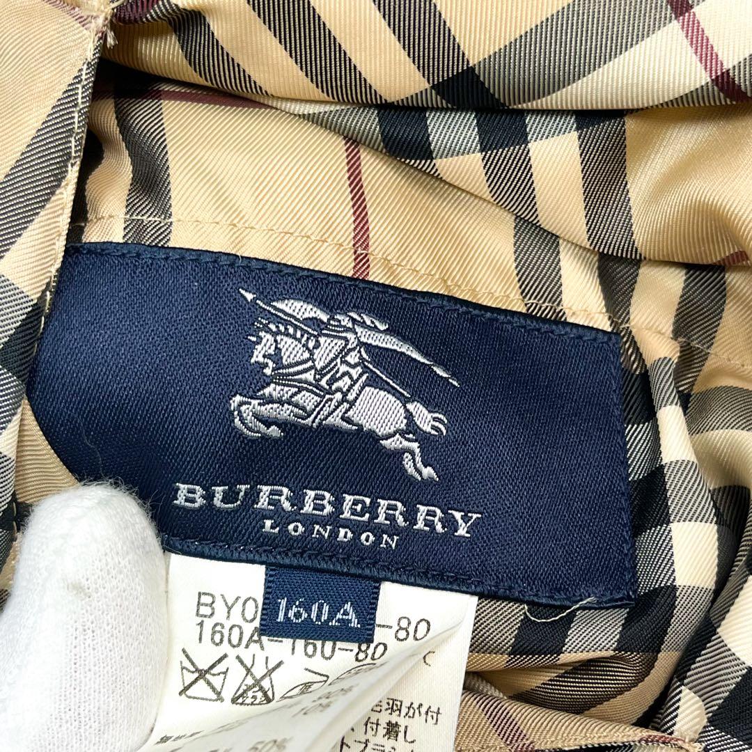 極美品 バーバリーロンドン ダウンベスト リバーシブル フード、ファー着脱可能