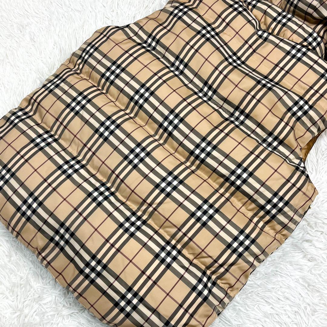 極美品 バーバリーロンドン ダウンベスト リバーシブル フード、ファー着脱可能