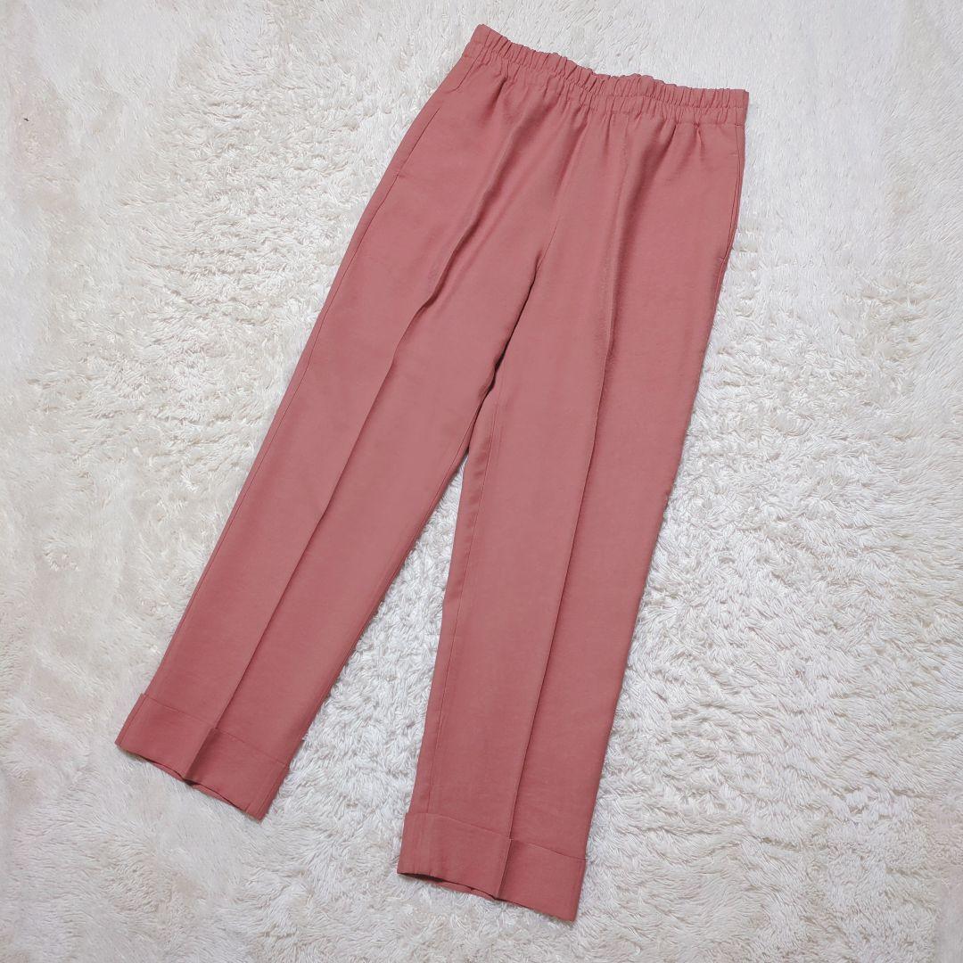 美品！ZARA　スーツセットアップ　ワイドパンツ　L　ピンクオレンジ