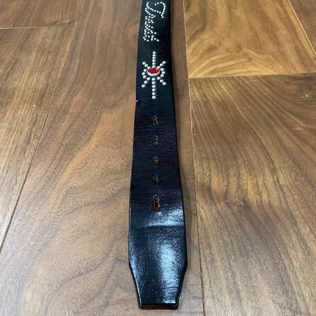 CRIMIE別注 HTCレザースタッズベルト レッドストーン 34inch