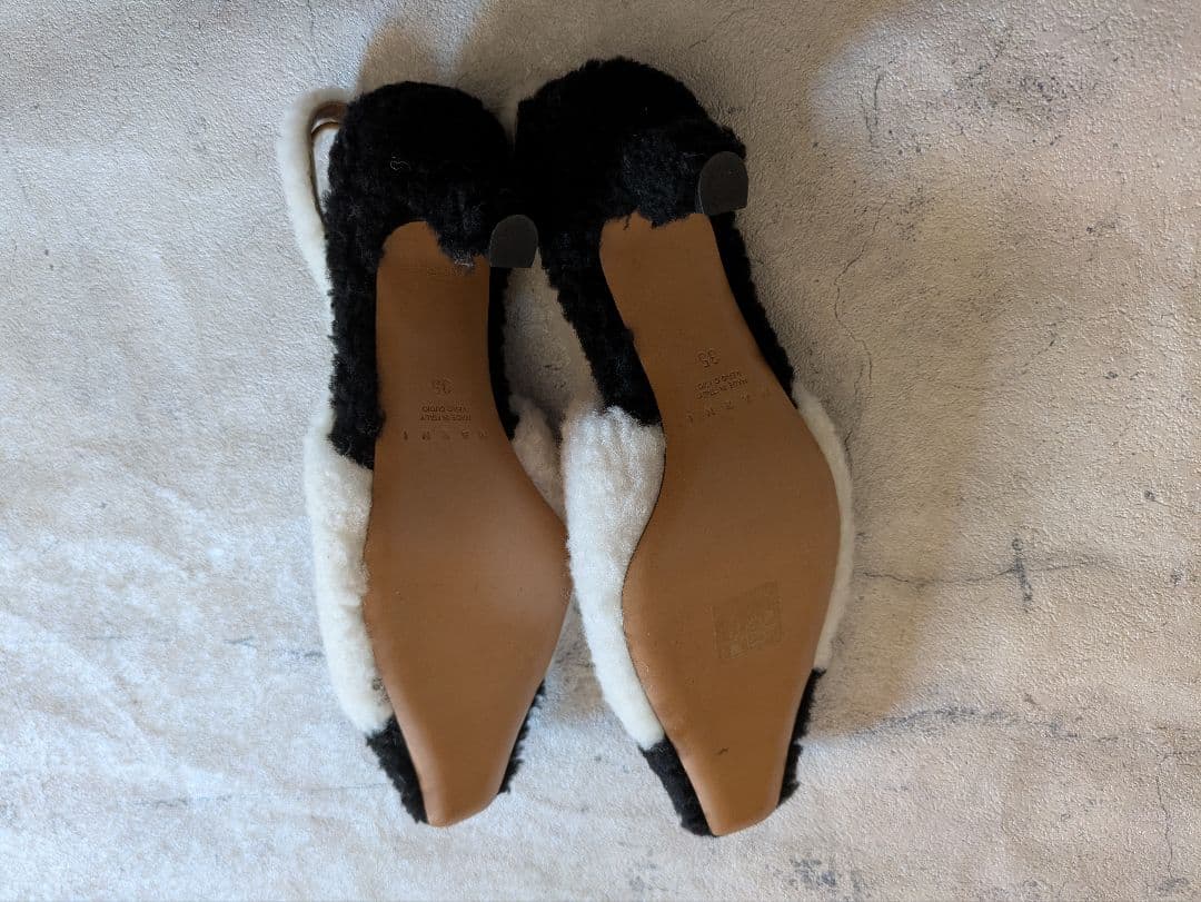 MARNI ムートンボアポインテッドトゥ シューズ